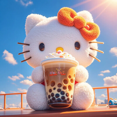 Hello Kitty头像 微信头像 QQ头像 毛毡 公仔 软绵绵 超级可爱 奶茶kitty 珍珠奶茶 鲜乳奶茶 甜品甜点