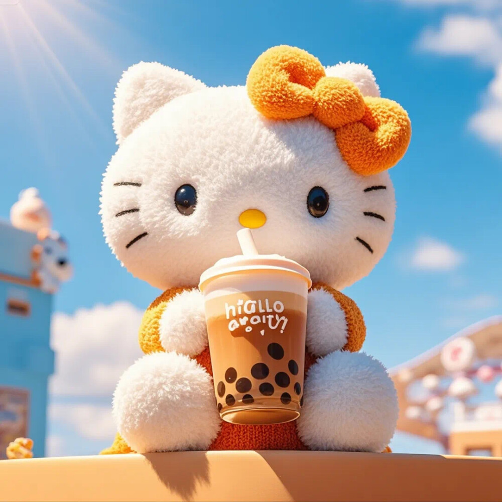 Hello Kitty头像 微信头像 QQ头像 毛毡 公仔 软绵绵 超级可爱 奶茶kitty 珍珠奶茶 鲜乳奶茶 甜品甜点