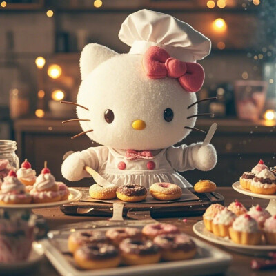 Hello Kitty头像 微信头像 QQ头像 毛毡 公仔 软绵绵 超级可爱 职业 蛋糕 甜点 面包店 蛋糕房 烤面包