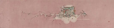 《梅花轿》
2023年，纸本水墨，40 × 127 cm
