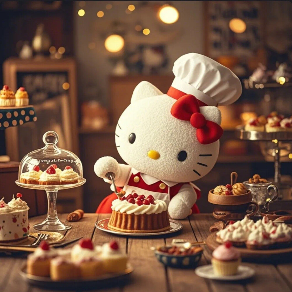 Hello Kitty头像 微信头像 QQ头像 毛毡 公仔 软绵绵 超级可爱 职业 蛋糕 甜点 面包店 蛋糕房 烤面包