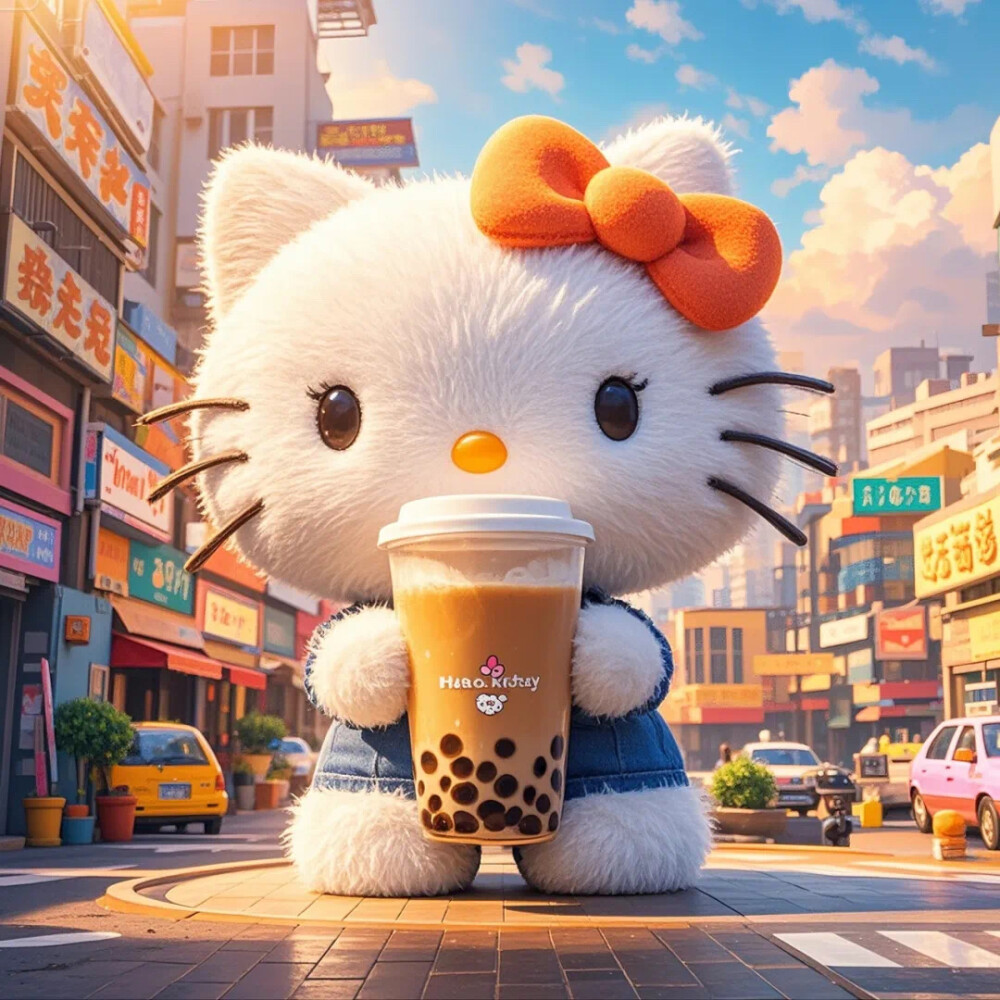 Hello Kitty头像 微信头像 QQ头像 毛毡 公仔 软绵绵 超级可爱 奶茶kitty 珍珠奶茶 鲜乳奶茶 甜品甜点