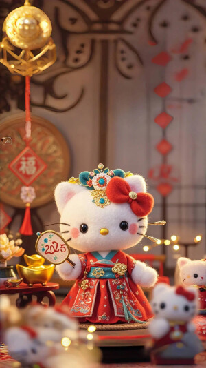 Hello Kitty头像 微信头像 QQ头像 毛毡 公仔 软绵绵 超级可爱 财神 招财进宝 诸事圆满 恭喜发财