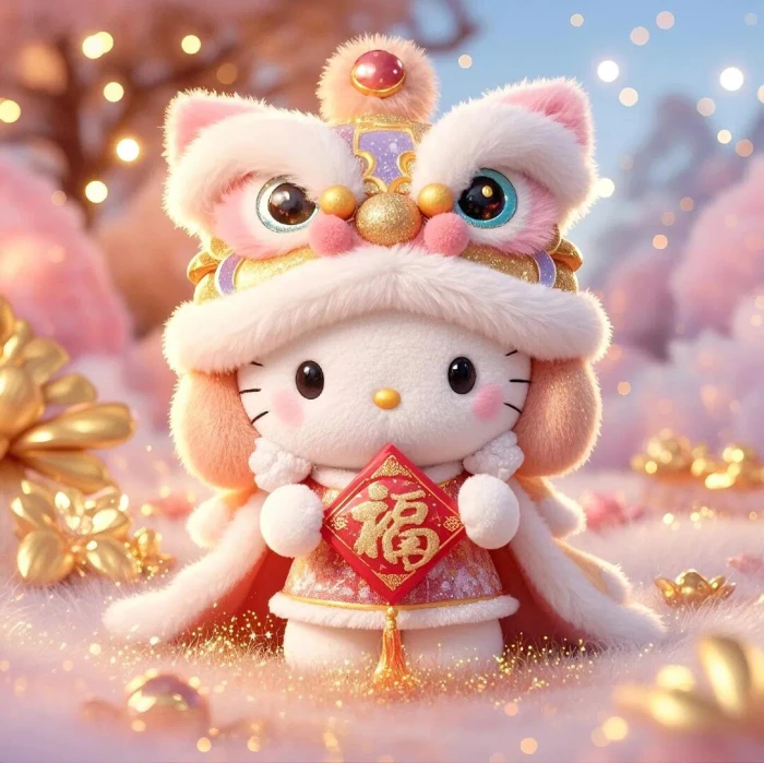 Hello Kitty頭像 微信頭像 QQ頭像 毛氈 公仔 軟綿綿 超級可愛 圣誕節(jié) 冬季 圍巾 新年快樂 春節(jié)快樂 煙花 拜年 醒獅 梅花