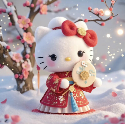 Hello Kitty头像 微信头像 QQ头像 毛毡 公仔 软绵绵 超级可爱 圣诞节 冬季 围巾 新年快乐 春节快乐 烟花 拜年 醒狮 梅花