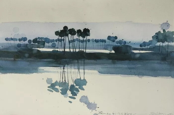 印度画家 Prashant Prabhu 水色氤氲的水彩风景画作
