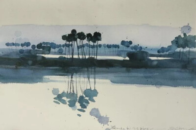 印度画家 Prashant Prabhu 水色氤氲的水彩风景画作
