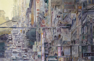 美国水彩画家 John Salminen 浪漫的街景水彩 
