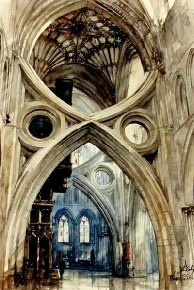 波兰水彩画家 保罗 迪莫其（Paul Dmoch）一组水彩建筑画作 ​

