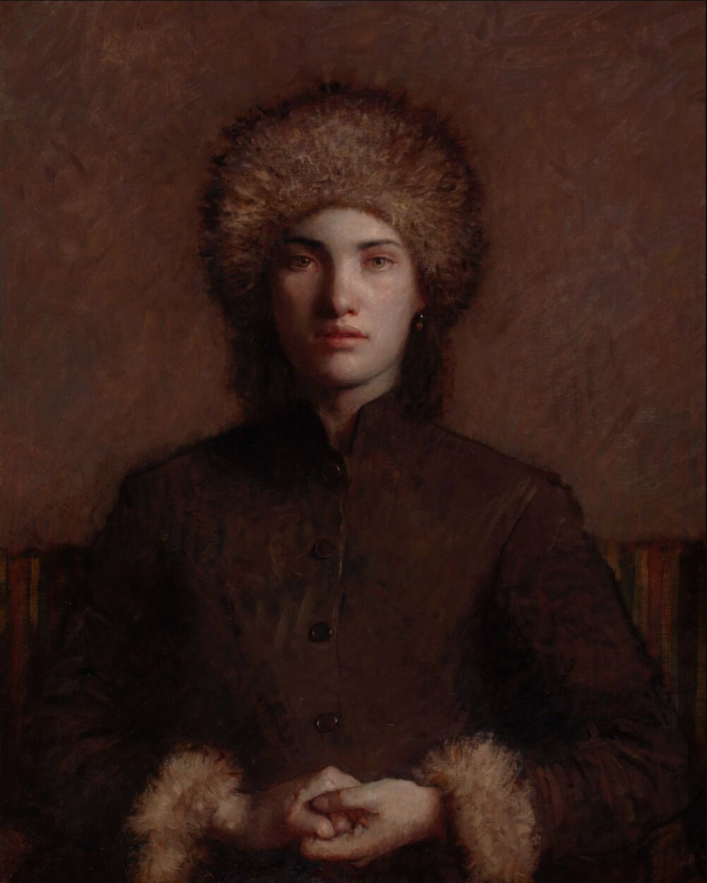 Portrait of a girl in a fur hat
100x80cm, 2008
oil on canvas
