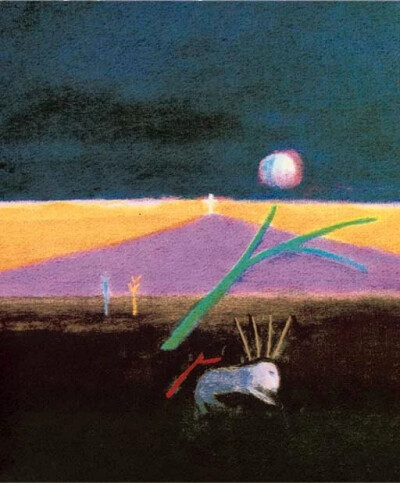 克雷吉· 艾奇森（Craigie Aitchison）是一位苏格兰画家，以其地中海风格的色调和简单的构图而闻名。他的作品结合了意大利文艺复兴时期的绘画元素和英国传说，具有独特的魅力。