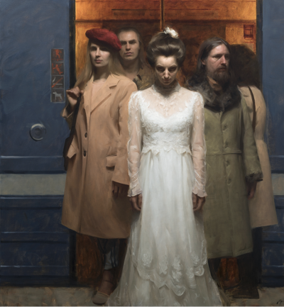 Subway bride
2019, oil on canvas
135x125cm
