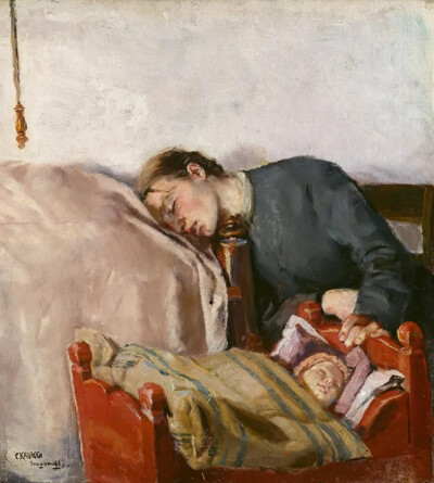 克里斯蒂安·克罗格（Christian Krohg），《母亲与孩子》（1883）。© Courtesy the National Museum, Oslo