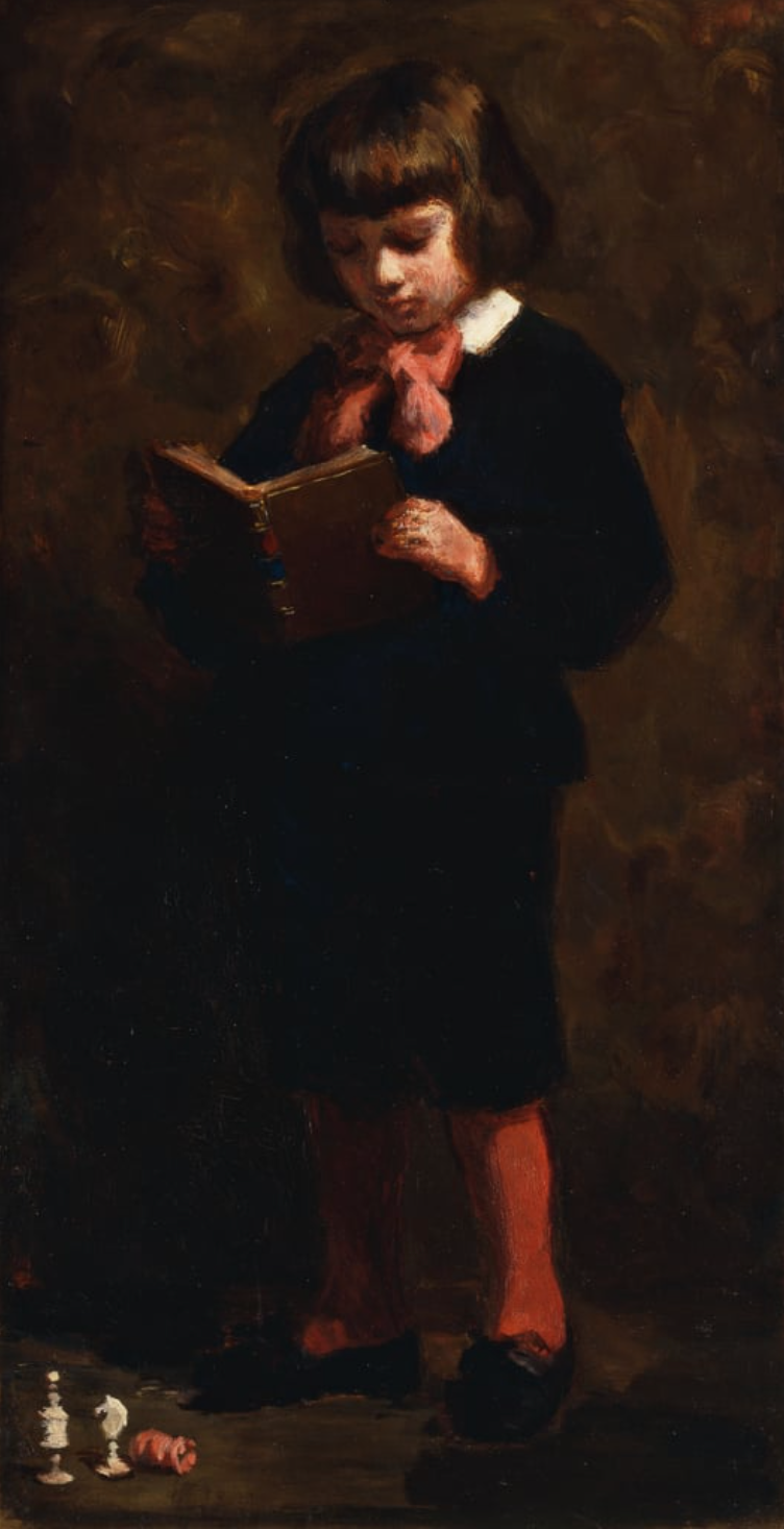艾伦·戴·黑尔(1855-1940)，美国印象派画家和版画家。她在巴黎学习艺术，成年后在巴黎、伦敦和波士顿生活过。她的作品曾在巴黎沙龙和皇家艺术学院展出。黑尔写了《艺术史:列奥纳多、米开朗基罗、拉斐尔、提香和阿尔布雷希特·丹雷的生活研究》一书，并指导了新英格兰下一代女性艺术家，为女性艺术家的社会认可铺平了道路。