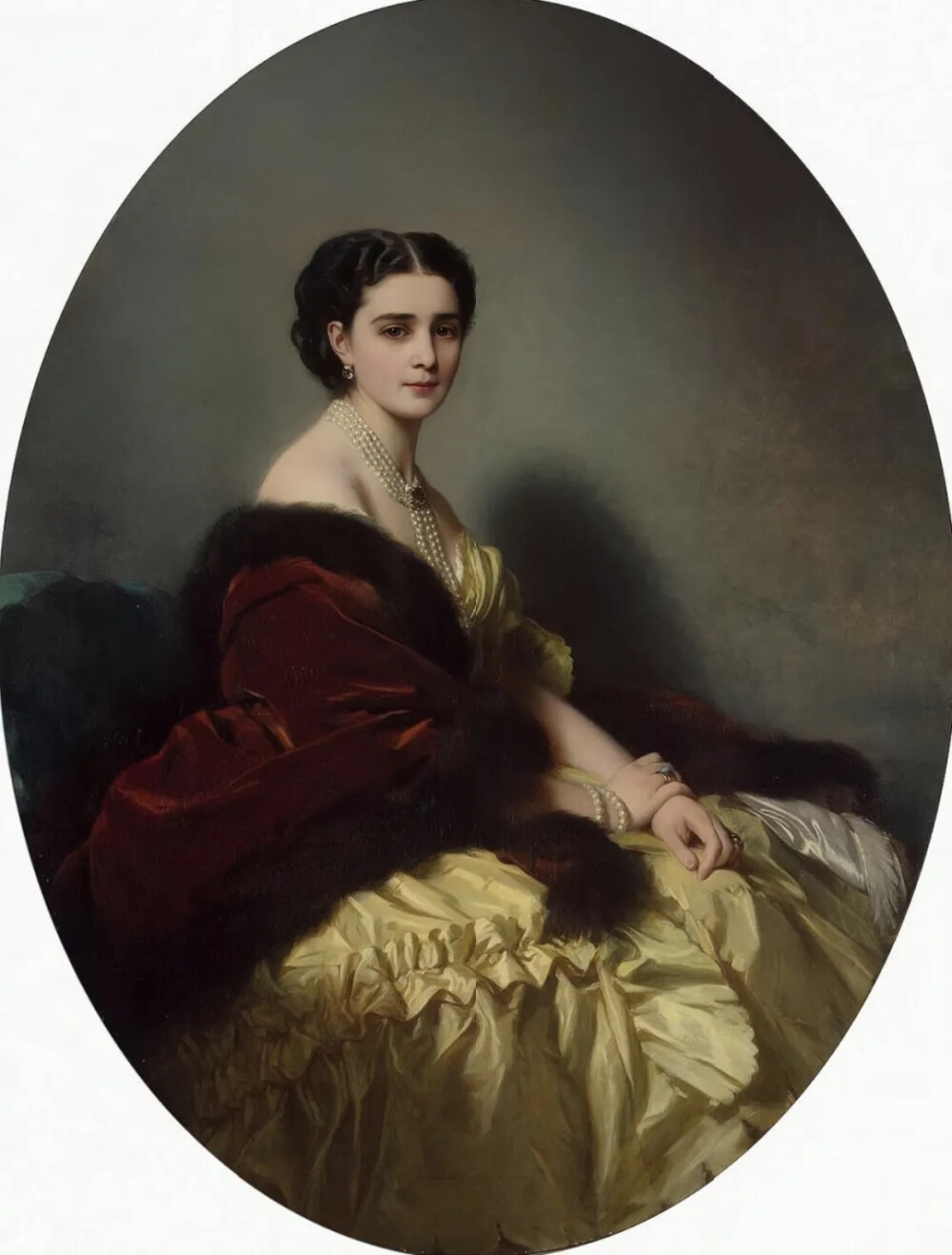 《索菲娅》
名称：Sophia Petrovna Narishkina
作者： Franz Xaver Winterhalter
时间：1859年
尺寸：130.8Ｘ96.5cm
位于：私人收藏
