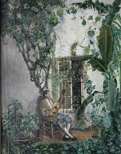 何塞·加西亚·拉莫斯（1852-1912）是西班牙画家和插画家。
他在九岁时进入塞维利亚省立美术学院，在那里他与爱德华多·卡诺一起学习，然后在何塞·希门尼斯·阿兰达的工作室完成了他的艺术教育，并于1872年与他一起前往…