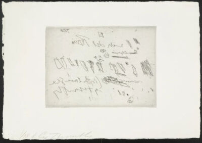 D from Sketches,1967,published1975,One from a portfolio of six etchings,12.9x17.6cm