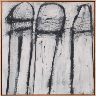 Untitled[New York City],1953,Oil based house paint and wax crayon on canvas,132.08x132.08cm
