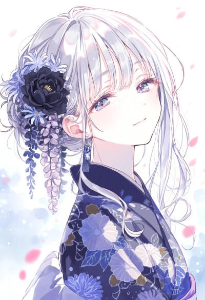 少女与花