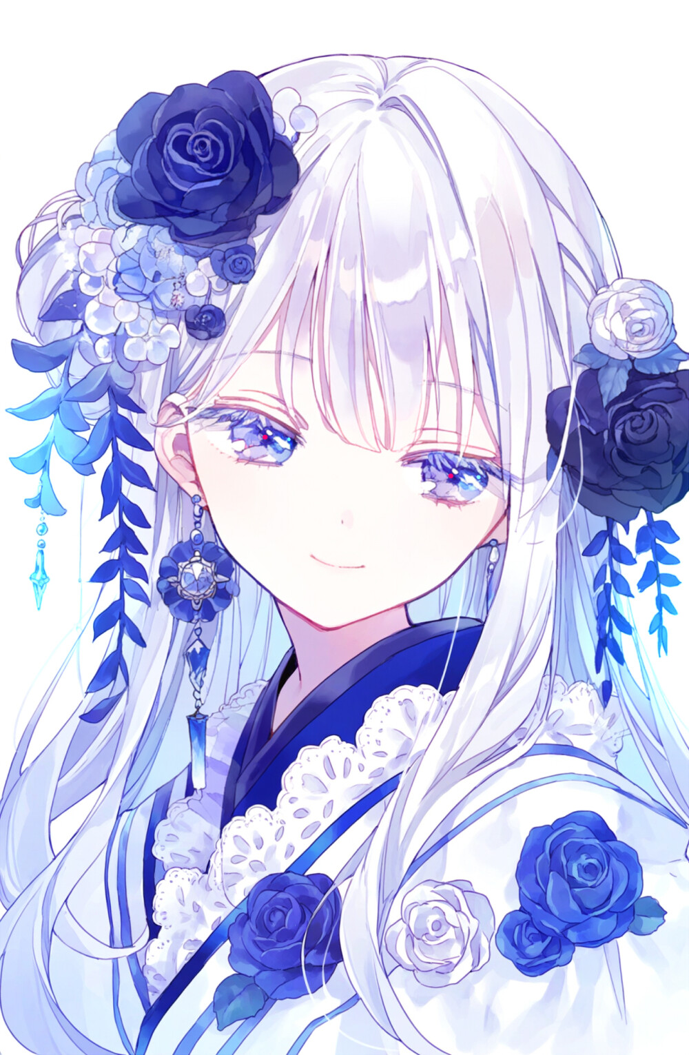 少女与花