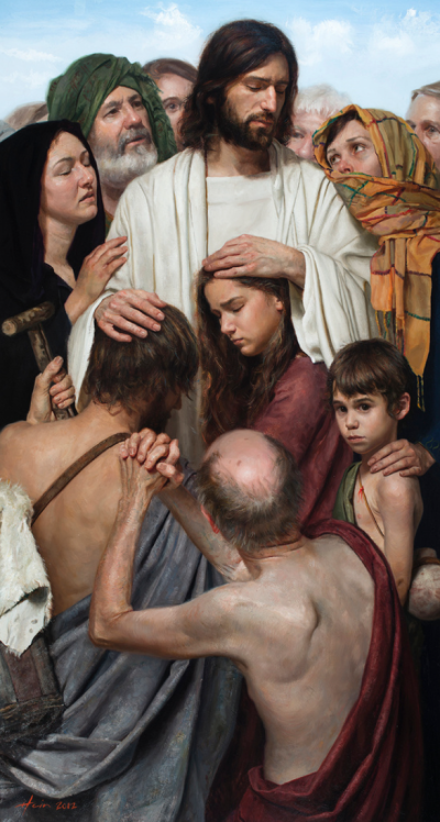 "Christ Healing the Sick", 2014
oil on canvas, 32"x 60"
