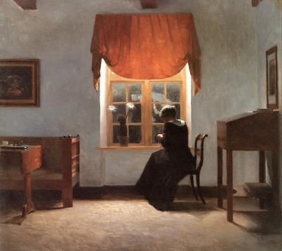 A Woman Knitting by a Window
1902
59.7 x 67.3 cms | 23?1/2?x 26?1/4?ins
Oil on canvas
