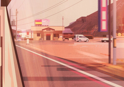 英国插画艺术家 James Gilleard 一组平面风格插画
