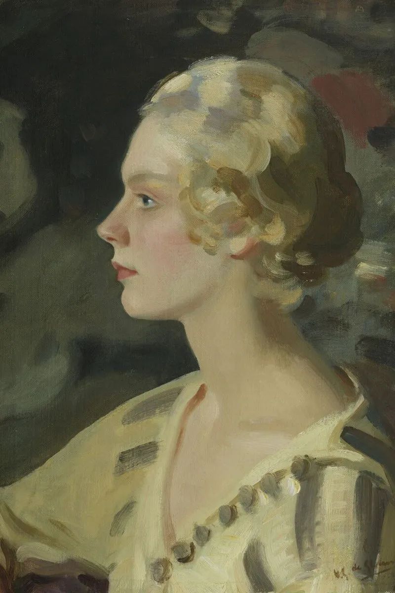 Wilfrid Gabriel de Glehn：梅维斯·约克的肖像，1920年