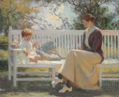 Frank Weston Benson：埃莉诺和本尼， 1916年