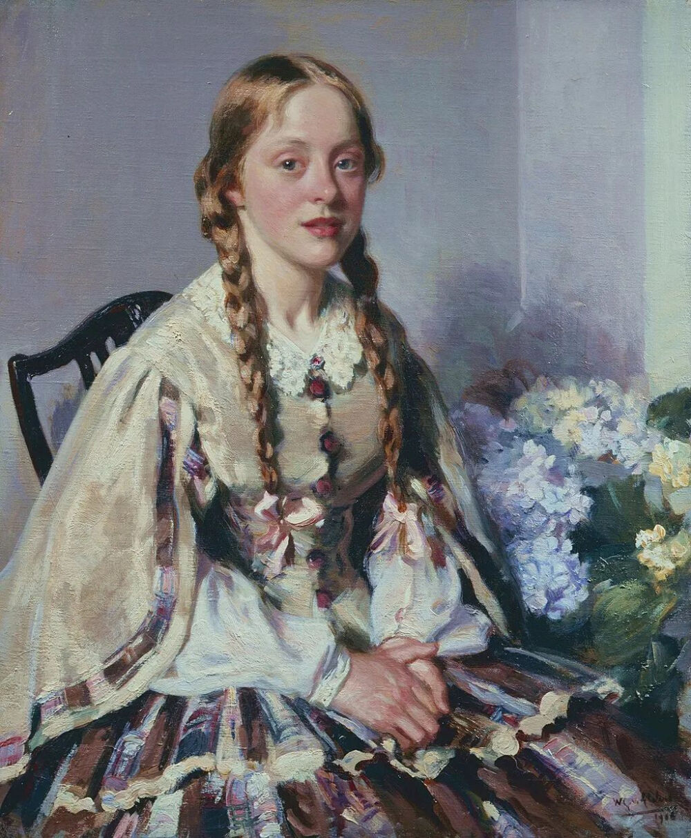 Wilfrid Gabriel de Glehn：蓝色绣球花，1906年