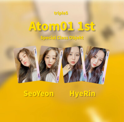 [硫卡整理 tripleS Objekt]
tripleS
Atom01 Special Class Objekt 1st Edition
101z-108z合成201z-202z
s1 尹舒妍 Seoyeon
s2 郑慧潾 Hyerin
