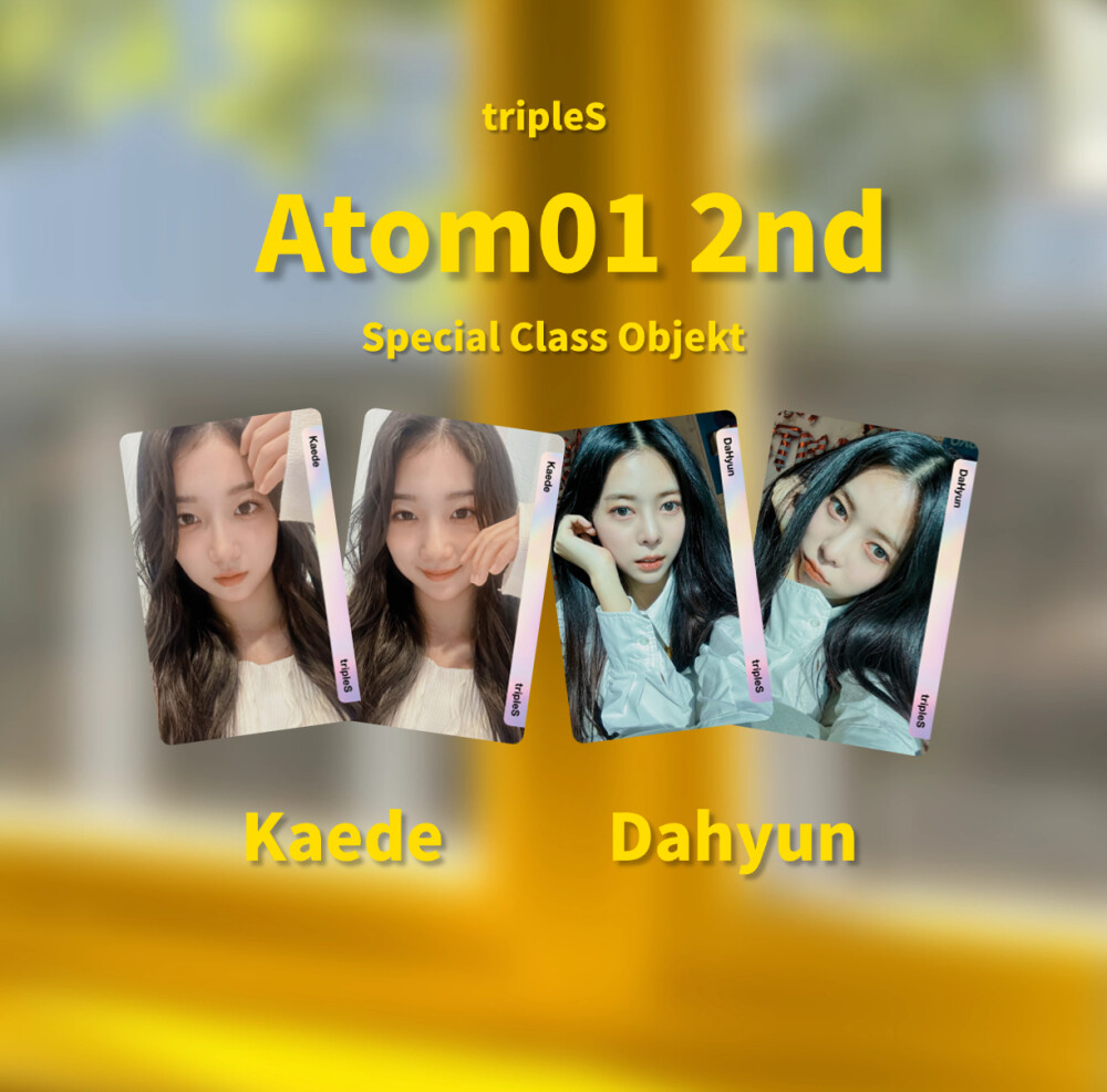 [硫卡整理 tripleS Objekt]
tripleS
Atom01 Special Class Objekt 2nd Edition
109z-116z合成216z-217z
s9 山田楓 Kaede
s10 徐多贤 Dahyun
