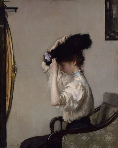 Edmund Charles Tarbell：为日场演出做准备，1907，印第安纳波利斯艺术博物馆
