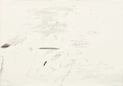 Sperlonga drawing,1959,Oil-based house paint,
pencil and wax crayon on paper,70x100cm
