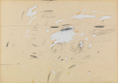 Sperlonga Drawing,1959,Pencil,oil-based house paint,
and wax crayon on paper,69.9x99.7cm
