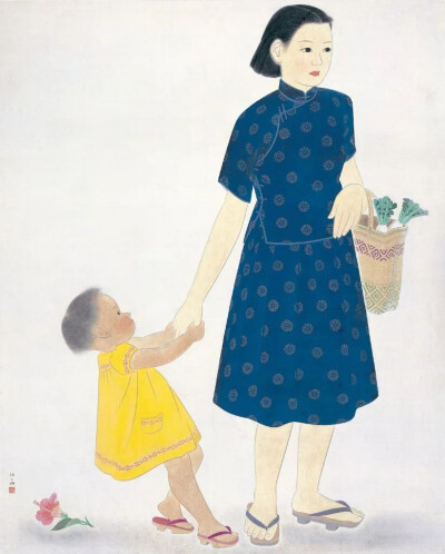 林之助《好日子》
1943年，纸本着色，165cmx135cm
私人收藏
