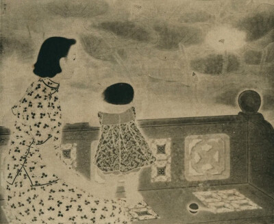 林之助《母子》
1942年，纸本着色，135cmx165cm
