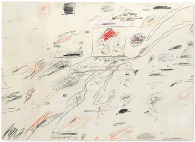 Untitled,1960,Oil,graphite,colored pencil,
wax crayon and ballpoint pen on paper,49.8x68.9cm
