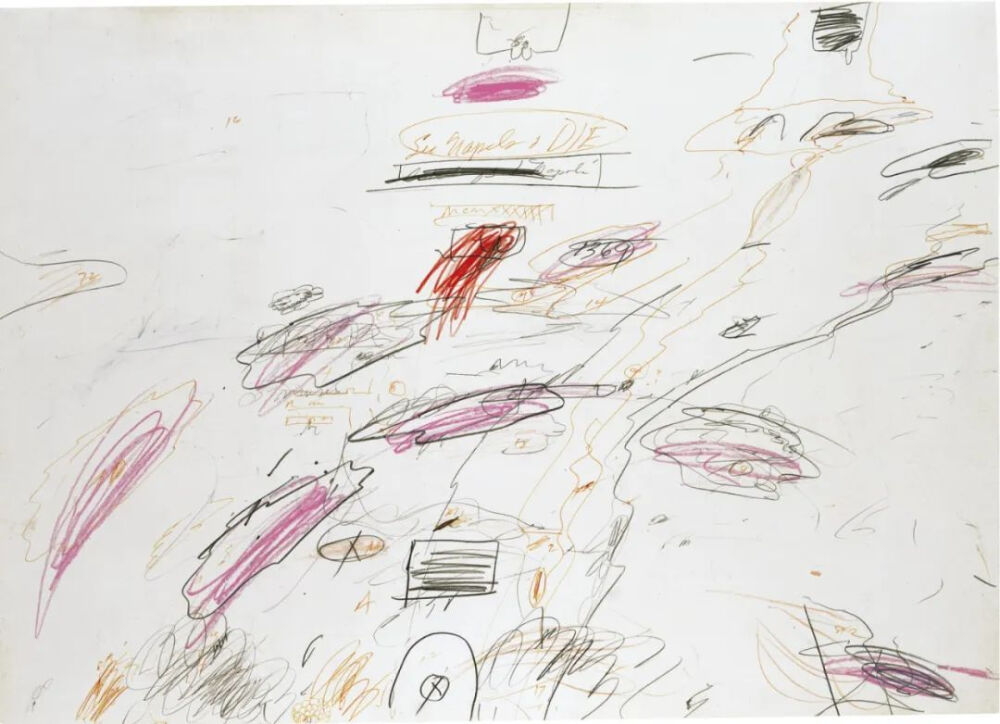 See Naples Die,1960,Crayon,
pen and and pencil on paper,49.9x70.2cm
