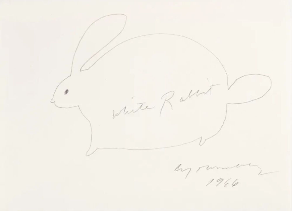 White Rabbit,1966,Pencil on paper,35x47cm