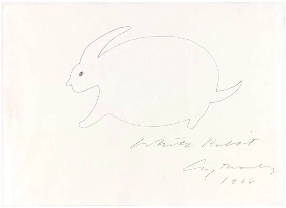 White Rabbit,1966,Pencil on paper,34.6x48.2cm