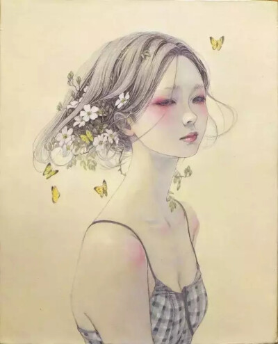 日本插画家 平野実穂(Miho Hirano) 一组唯美人物插画作品
