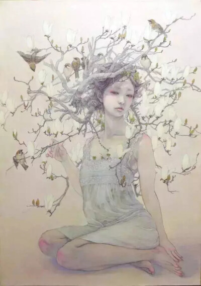 日本插画家 平野実穂(Miho Hirano) 一组唯美人物插画作品
