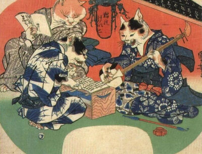 《猫のけいこ》，1841年。图源：Pinterest