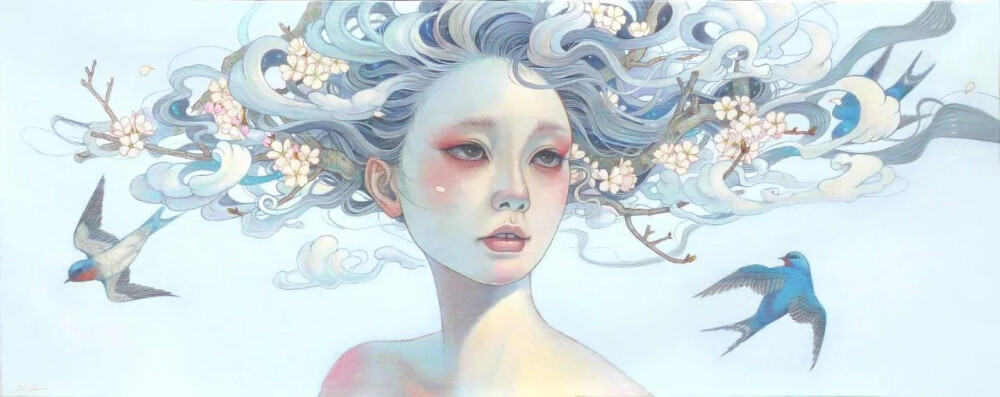 日本插画家 平野実穂(Miho Hirano) 一组唯美人物插画作品
