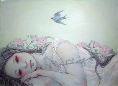 日本插画家 平野実穂(Miho Hirano) 一组唯美人物插画作品
