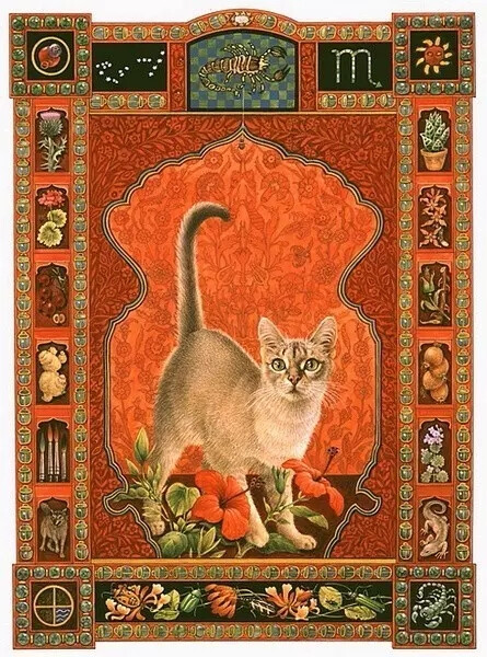 英国插画家 Lesley Anne Ivory 一组复古明信片中的猫咪插画