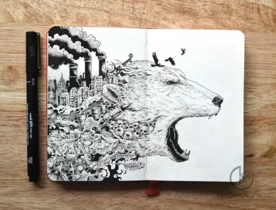 菲律宾插画师 Kerby Rosanes 细致的手绘插画作品
