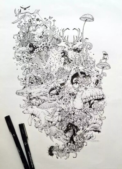 菲律宾插画师 Kerby Rosanes 细致的手绘插画作品
