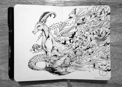 菲律宾插画师 Kerby Rosanes 细致的手绘插画作品
